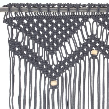 vidaXL Κουρτίνα Μακραμέ Ανθρακί 140x240cm Βαμβακερή
