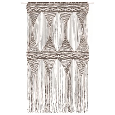 vidaXL Κουρτίνα Μακραμέ Taupe 140x240cm Βαμβακερή