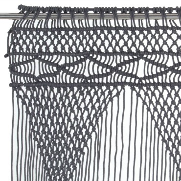 vidaXL Κουρτίνα Μακραμέ Ανθρακί 140x240cm Βαμβακερή