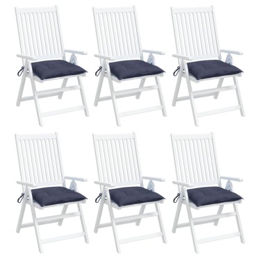 vidaXL Μαξιλάρια Καρέκλας 6 τεμ. Ναυτικό Μπλε 50x50x7cm Υφασμάτινα