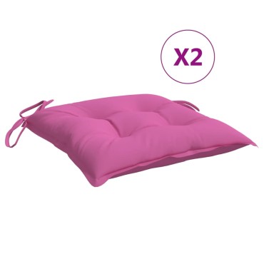 vidaXL Μαξιλάρια Καρέκλας 2 τεμ. Ροζ 40x40x7cm Υφασμάτινα