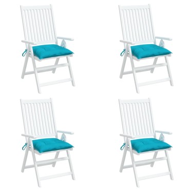 vidaXL Μαξιλάρια Καρέκλας 4 τεμ. Τιρκουάζ 40x40x7cm Υφασμάτινα
