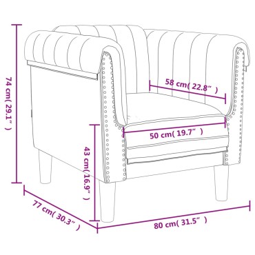 vidaXL Σετ Σαλονιού 3 τεμ. Μαύρο Βελούδινο 80x77x74cm  Διθέσιος Τριθέσιος