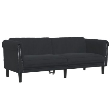 vidaXL Σετ Σαλονιού 3 τεμ. Μαύρο Βελούδινο 80x77x74cm  Διθέσιος Τριθέσιος