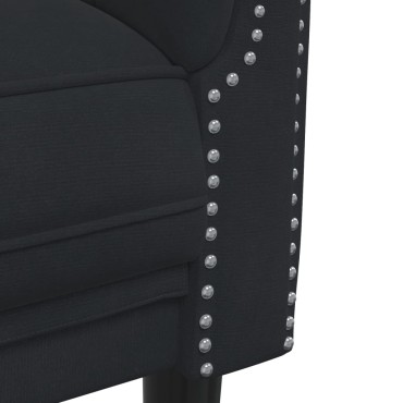 vidaXL Σετ Σαλονιού 3 τεμ. Μαύρο Βελούδινο 80x77x74cm  Διθέσιος Τριθέσιος