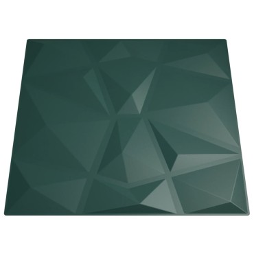 vidaXL Πάνελ Τοίχου 24 τεμ. Σχ. Διαμάντι Πράσινα 50x50εκ. 6μ² από XPS