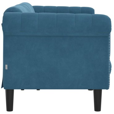 vidaXL Καναπές Τριθέσιος Μπλε Βελούδινος 203x77x74cm 1 τεμ.