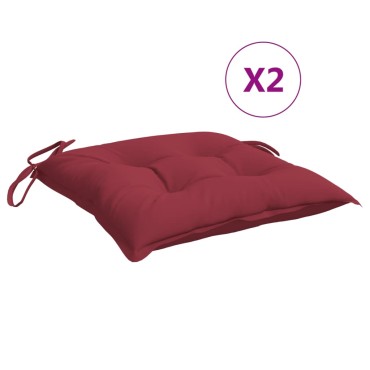 vidaXL Μαξιλάρια Παλέτας Κήπου 2 τεμ. Μπορντό 50x50x7cm Oxford Ύφασμα