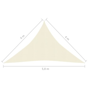 vidaXL Πανί Σκίασης Κρεμ 4 x 4 x 5,8 μ. από HDPE 160 γρ./μ²