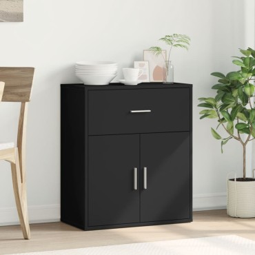vidaXL Βοηθητικό Ντουλάπι Μαύρο 60x31x70cm από Επεξεργασμένο Ξύλο 1 τεμ.