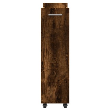 vidaXL Έπιπλο με Ρόδες Καπνιστή Δρυς 60x22x79cm Επεξεργασμένο Ξύλο 1 τεμ.