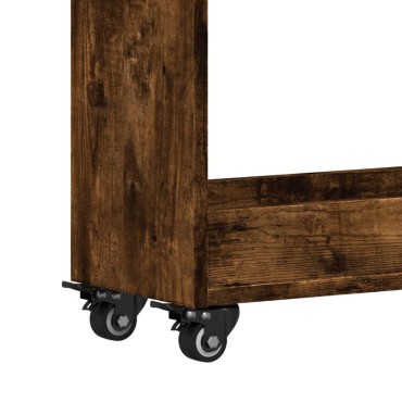 vidaXL Έπιπλο με Ρόδες Καπνιστή Δρυς 60x22x79cm Επεξεργασμένο Ξύλο 1 τεμ.