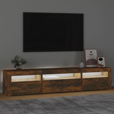 vidaXL Έπιπλο Τηλεόρασης με LED Καπνιστή Δρυς 195x35x40cm