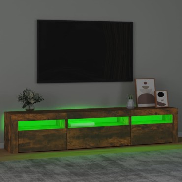 vidaXL Έπιπλο Τηλεόρασης με LED Καπνιστή Δρυς 195x35x40cm