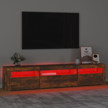 vidaXL Έπιπλο Τηλεόρασης με LED Καπνιστή Δρυς 195x35x40cm