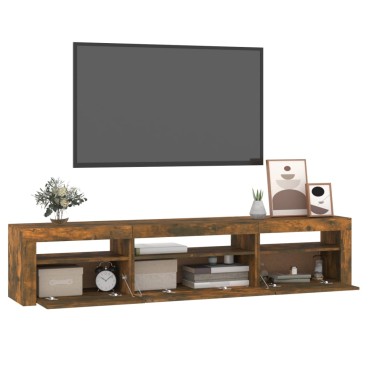 vidaXL Έπιπλο Τηλεόρασης με LED Καπνιστή Δρυς 195x35x40cm
