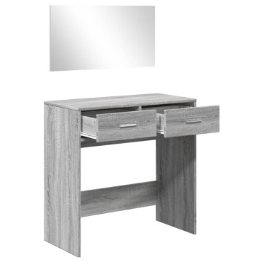 vidaXL Μπουντουάρ με Καθρέφτη Γκρι Sonoma 80x39x80cm 1 τεμ.