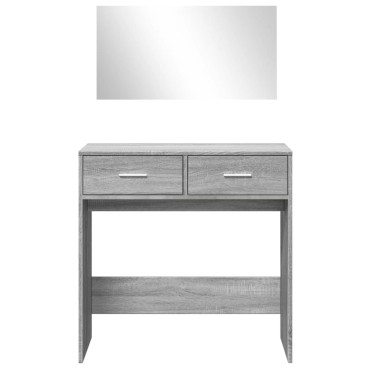 vidaXL Μπουντουάρ με Καθρέφτη Γκρι Sonoma 80x39x80cm 1 τεμ.