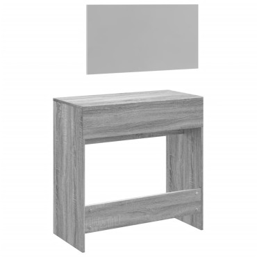vidaXL Μπουντουάρ με Καθρέφτη Γκρι Sonoma 80x39x80cm 1 τεμ.