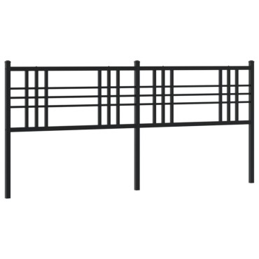 vidaXL Κεφαλάρι Μαύρο Μεταλλικό 198x3x90cm 1 τεμ.