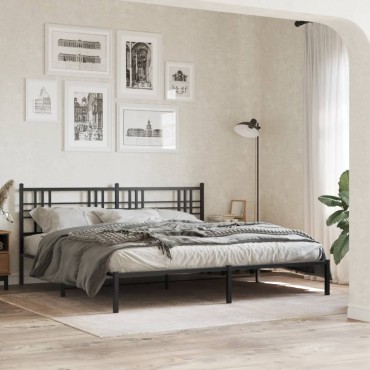 vidaXL Κεφαλάρι Μαύρο Μεταλλικό 198x3x90cm 1 τεμ.