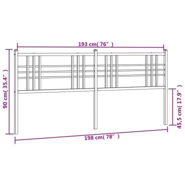 vidaXL Κεφαλάρι Μαύρο Μεταλλικό 198x3x90cm 1 τεμ.
