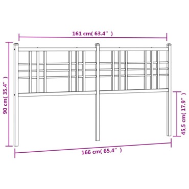 vidaXL Κεφαλάρι Λευκό Μεταλλικό 166x3x90cm 1 τεμ.