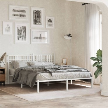 vidaXL Κεφαλάρι Λευκό Μεταλλικό 156x3x90cm 1 τεμ.