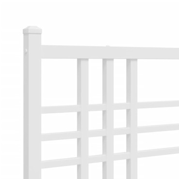 vidaXL Κεφαλάρι Λευκό Μεταλλικό 206x3x90cm 1 τεμ.