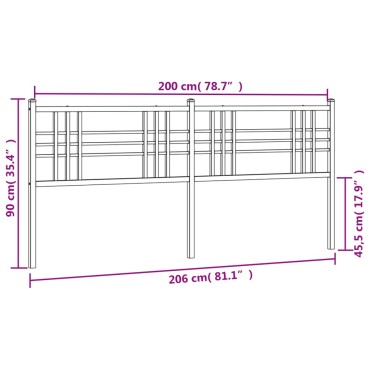 vidaXL Κεφαλάρι Λευκό Μεταλλικό 206x3x90cm 1 τεμ.