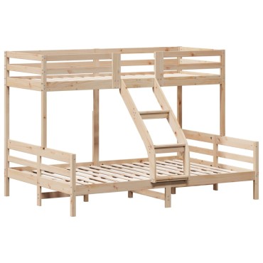 vidaXL Κουκέτα 90x200/140x200cm από Μασίφ Ξύλο Πεύκου 1 τεμ. - Διπλό