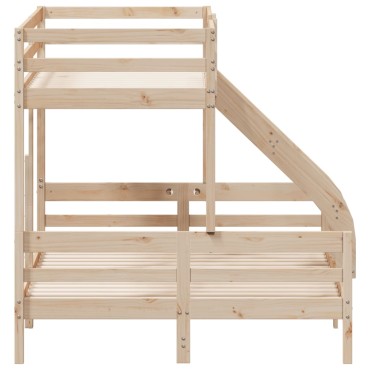 vidaXL Κουκέτα 90x200/140x200cm από Μασίφ Ξύλο Πεύκου 1 τεμ. - Διπλό