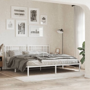 vidaXL Κεφαλάρι Λευκό Μεταλλικό 187x3x90cm 1 τεμ.