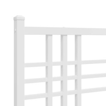 vidaXL Κεφαλάρι Λευκό Μεταλλικό 187x3x90cm 1 τεμ.