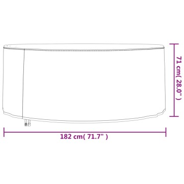 vidaXL Κάλυμμα Επίπλων Κήπου Στρογγυλό Μαύρο 182x71cm 420D Oxford 1 τεμ.