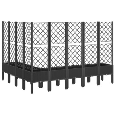 vidaXL Ζαρντινιέρα Κήπου με Καφασωτό Μαύρη 200 x 160 x 142 εκ. από PP