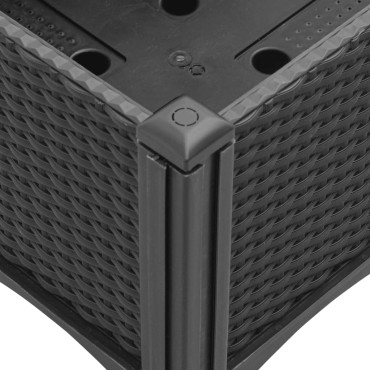 vidaXL Ζαρντινιέρα Κήπου με Καφασωτό Μαύρη 200 x 160 x 142 εκ. από PP