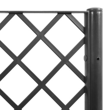 vidaXL Ζαρντινιέρα Κήπου με Καφασωτό Μαύρη 200 x 160 x 142 εκ. από PP