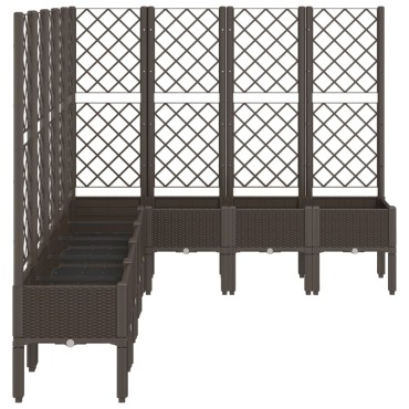 vidaXL Ζαρντινιέρα Κήπου με Καφασωτό Καφέ 200 x 160 x 142 εκ. από PP