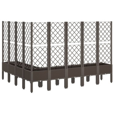 vidaXL Ζαρντινιέρα Κήπου με Καφασωτό Καφέ 200 x 160 x 142 εκ. από PP