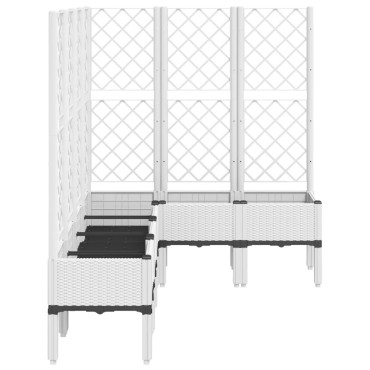 vidaXL Ζαρντινιέρα Κήπου με Καφασωτό Λευκή 160x160x142 εκ. Πολυπροπ.