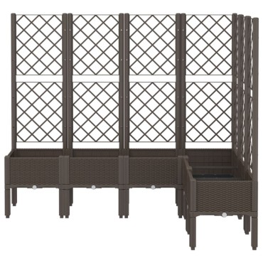 vidaXL Ζαρντινιέρα Κήπου με Καφασωτό Καφέ 160 x 120 x 142 εκ. από PP