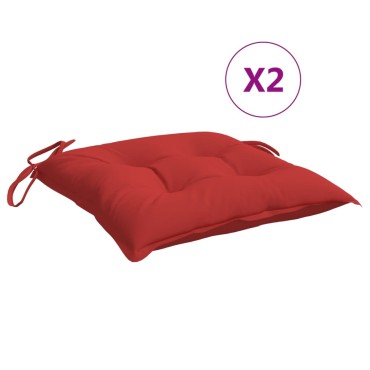 vidaXL Μαξιλάρια Παλέτας Κήπου 2 τεμ. Κόκκινο 50x50x7cm Oxford Ύφασμα