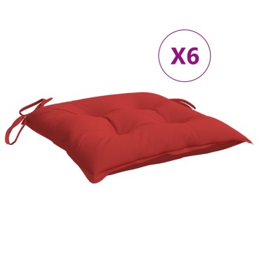 vidaXL Μαξιλάρια Παλέτας Κήπου 6 τεμ. Κόκκινο 50x50x7cm Oxford Ύφασμα