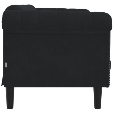 vidaXL Πολυθρόνα Διθέσια Μαύρη Βελούδινη 182x77x74cm 1 τεμ. Γωνιακός