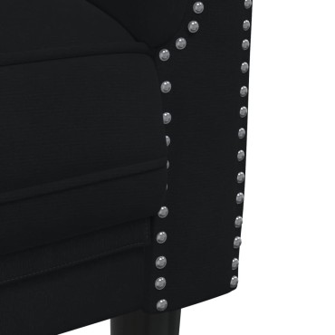 vidaXL Πολυθρόνα Διθέσια Μαύρη Βελούδινη 182x77x74cm 1 τεμ. Γωνιακός