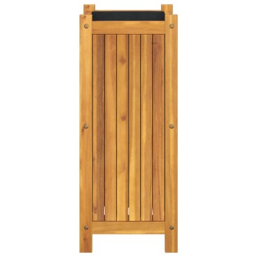 vidaXL Ζαρντινιέρα Κήπου με Επένδυση 31x31x75 εκ. Μασίφ Ξύλο Ακακίας