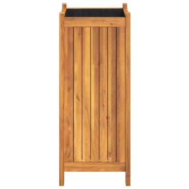 vidaXL Ζαρντινιέρα Κήπου με Επένδυση 31x31x75 εκ. Μασίφ Ξύλο Ακακίας