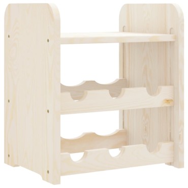 vidaXL Ραφιέρα Κρασιών με Επάνω Σανίδα 33x25x37cm Μασίφ Ξύλο Πεύκου 1 τεμ.