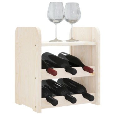 vidaXL Ραφιέρα Κρασιών με Επάνω Σανίδα 33x25x37cm Μασίφ Ξύλο Πεύκου 1 τεμ.
